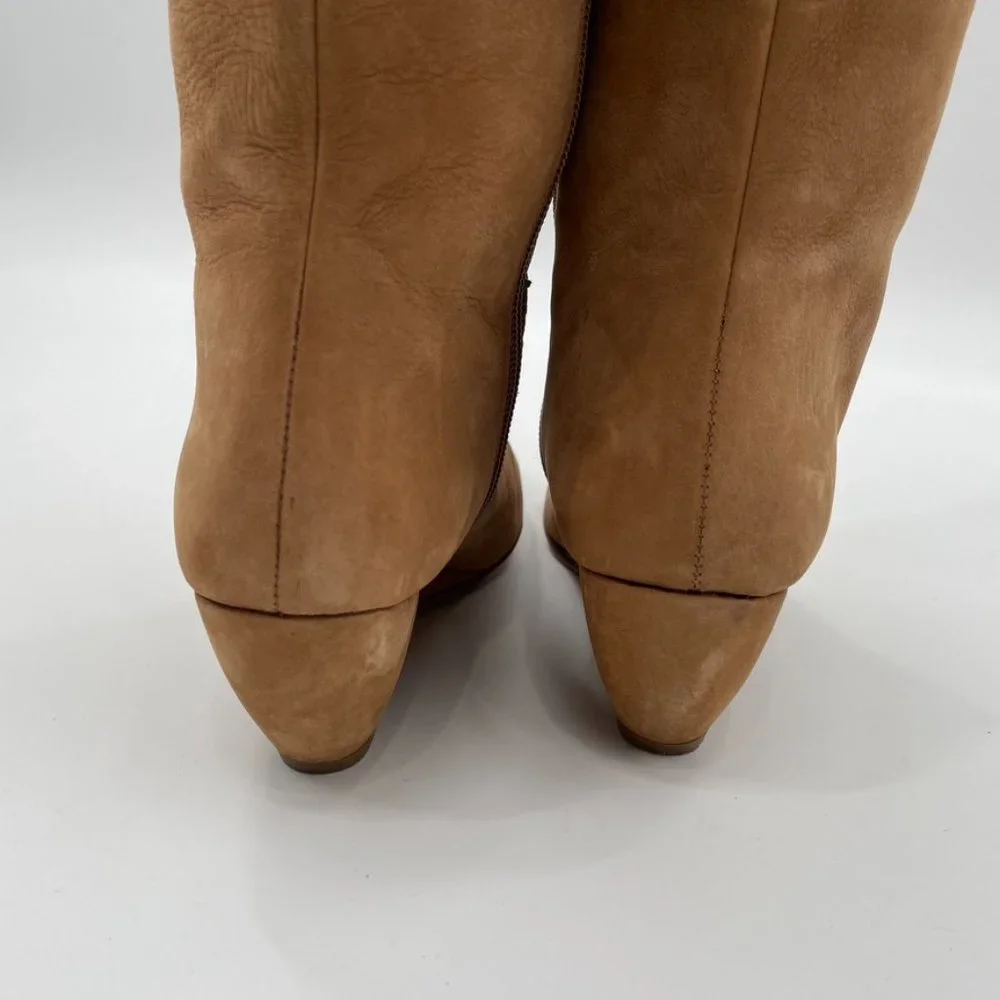 Matisse Womens Tan Suede Leather 1/2 Zip Wedge Boot  Size 6 - Picture 6 of 11